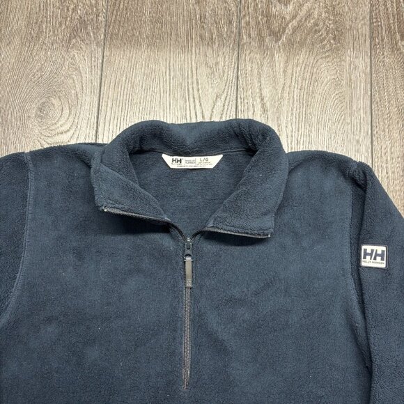Helly Hanson Deep Pile Fleece Sweater Large Quarter Zip Teddy - Picture 2 of 8